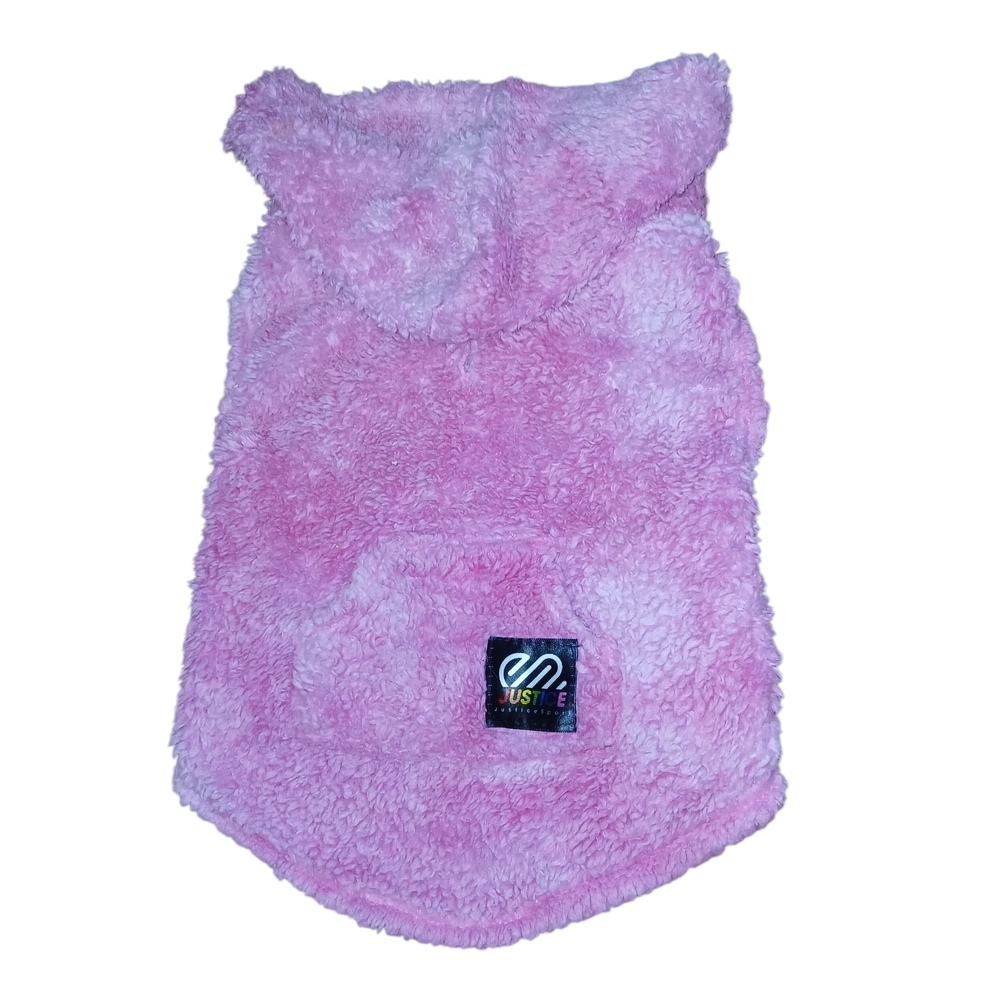 Pink Fuzzy Dog Hoodie